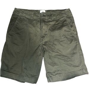 H&M Dark Green Men's Flat Front Shorts